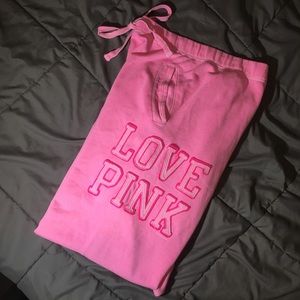 PINK Victoria's Secret Intimates & Sleepwear - Hot Pink VS PINK Boyfriend Sweatpants PINK Victoria's Secret Intimates & Sleepwear - Hot Pink VS PINK Boyfriend Sweatpants